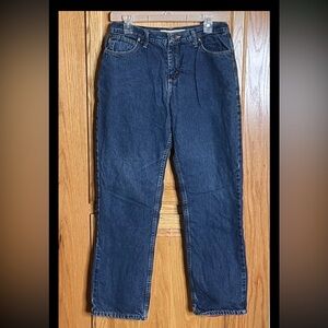 Cabelas Fleece-Lined Jeans Womens 12 Regular Dark Wash Classic Outdoor Straight